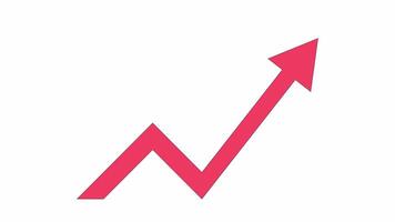 stigande upp pil linje 2d objekt animation. kommersiell data analyser. företag Framgång platt Färg tecknad serie 4k , alfa kanal. tillväxt av finansiell vinst animerad Artikel på vit bakgrund video