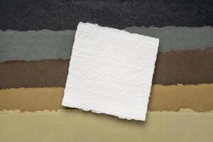 sheet of white Khadi rag paper photo