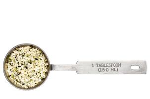 hemp seed hearts in a tablespoon photo