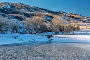 Colorado mountain lake in winter photo