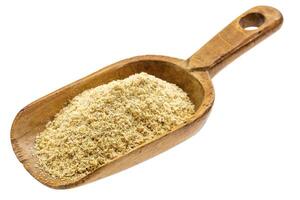 rustic scoop of flax meal photo