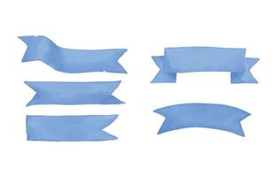 Blue ribbon banner In watercolor vector