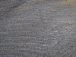 springtime aerial view of plowed corn fields in central Missouri photo