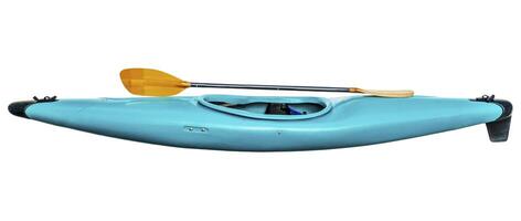 whitewater kayak with paddle photo