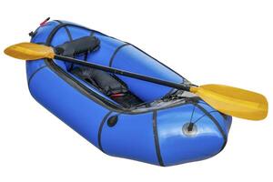 blue packraft isolated photo