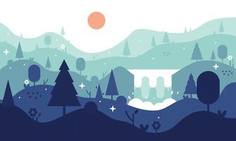 Serene Mountain Sunrise vector