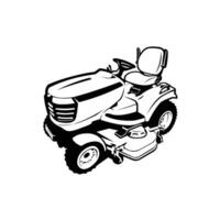 Lawn Mower Monochrome Silhoette Isolated vector