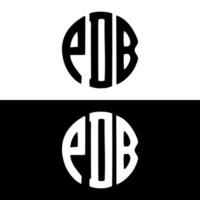 PDB round shape letter logo design vector