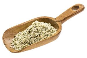 rustic scoop of hemps seeds photo