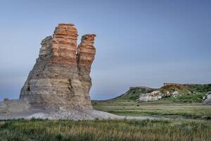 Castle Rock in Kansas prairie photo