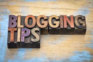 blogging tips in letterpress wood type photo