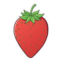 Strawberry cartoon Illustration flat style artwork concept vector