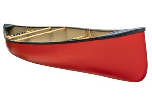 red tandem canoe isolated photo