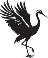 Crane bird silhouette illustration. vector