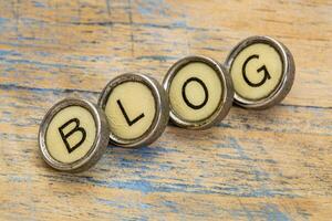 blog word in typewriter keys photo