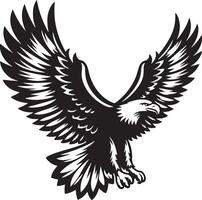 Flying Eagle Graphic Design Illustration. Black and white eagle wing illustration. vector