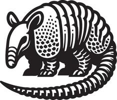 Armadillo silhouette illustration on white background. vector