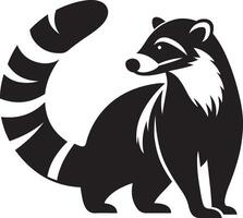 Coati silhouette icon illustration. vector