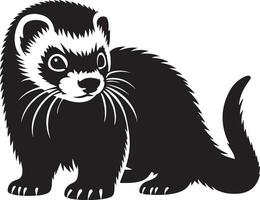 Angry Ferret silhouette icon illustration. vector