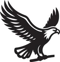 águila en el rama silueta ilustración. vector