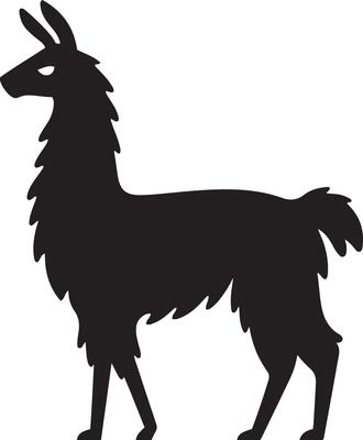 Cute llama silhouette illustration.