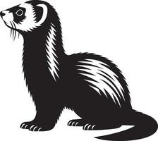 Cute Ferret silhouette icon illustration. vector