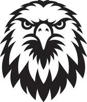 Eagle face front view silhouette illustration. vector