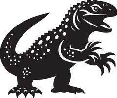 Angry Gila Monster silhouette illustration on white background. vector