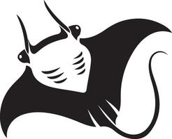 Manta Ray silhouette illustration on white background. vector