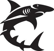 cabeza de martillo tiburón silueta icono ilustración. vector