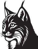 Lynx face silhouette illustration on white background. vector