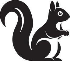 Squirrel silhouette illustration on white background. vector