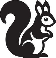 Squirrel silhouette icon illustration on white background. vector