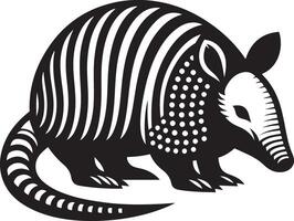 Cartoon Armadillo silhouette illustration. vector