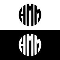 HMM round shape letter logo design vector