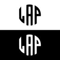 LAP round shape letter logo design vector
