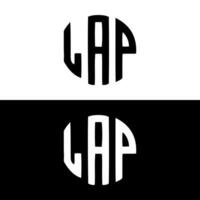 LAP round shape letter logo design vector