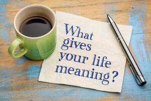 What gives your life meaning question photo