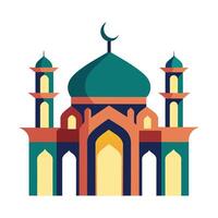 Islamic Mosque Silhouette with Gradient Color. Ramadan Kareem Mosque on White Background vector