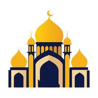 Islamic Mosque Silhouette with Gradient Color. Ramadan Kareem Mosque on White Background vector
