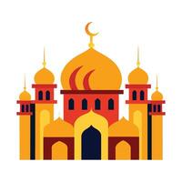 Islamic Mosque Silhouette with Gradient Color. Ramadan Kareem Mosque on White Background vector