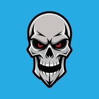 Skull emblem logo. Agressive demonic horned skull. vector