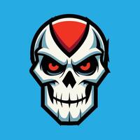 Skull emblem logo. Agressive demonic horned skull. vector