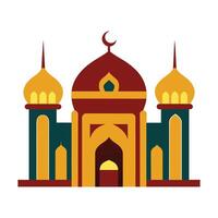 Islamic Mosque Silhouette with Gradient Color. Ramadan Kareem Mosque on White Background vector