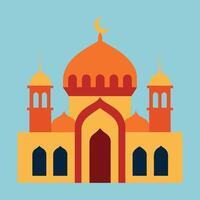 Islamic Mosque Silhouette with Gradient Color. Ramadan Kareem Mosque on White Background vector