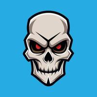 Skull emblem logo. Agressive demonic horned skull. vector