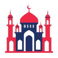 Islamic Mosque Silhouette with Gradient Color. Ramadan Kareem Mosque on White Background vector