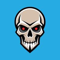 Skull emblem logo. Agressive demonic horned skull. vector