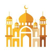 Islamic Mosque Silhouette with Gradient Color. Ramadan Kareem Mosque on White Background vector