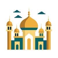 Islamic Mosque Silhouette with Gradient Color. Ramadan Kareem Mosque on White Background vector